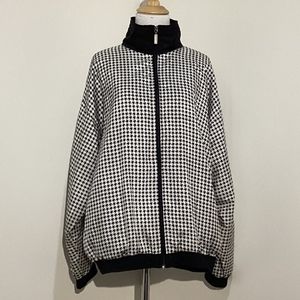 Janeve Women's Vintage Windbreaker Zip up Jacket, Black  White Hounds to…